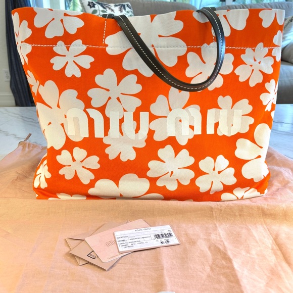 Miu Miu Handbags - Miu Miu Tessuto Anemone Tote